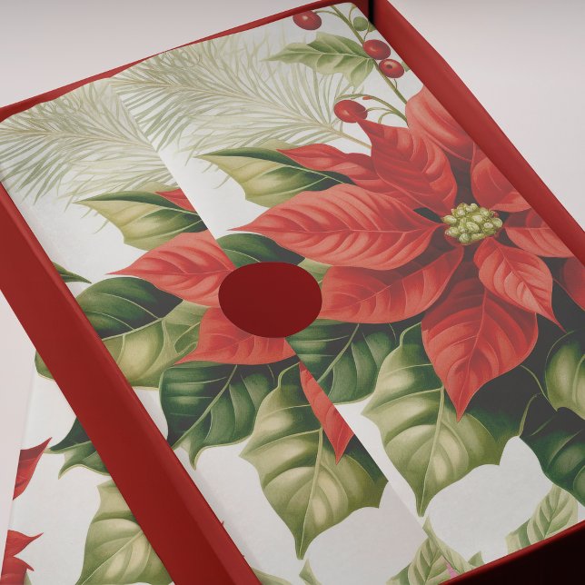 Papel De Seda Navidades del Festival Red Poinsettia Holly Berry (Subido por el creador)