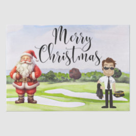 Papel De Seda Navidades del Golf Santa Claus para fiesta piloto 