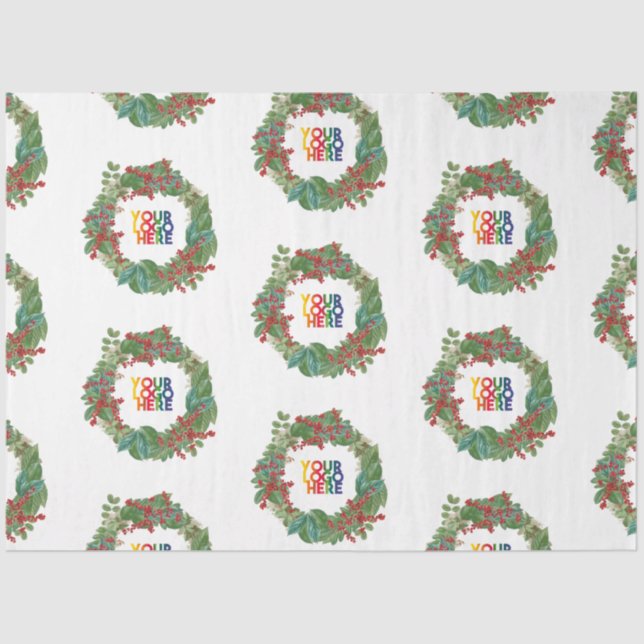 Papel De Seda Navidades del logotipo comercial de Holiday Wreath (Anverso)