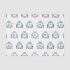 Papel De Seda Navidades del Monograma de Nutcracker de color acu