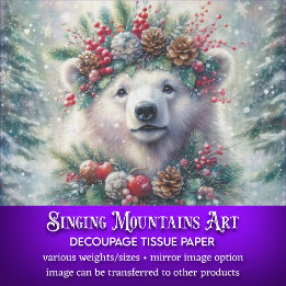 Papel De Seda Navidades del oso polar festivo descifran la artes