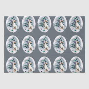 Papel De Seda Navidades del Pastor Alemán Blanco