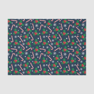 Papel De Seda Navidades del Patrón de Berry y Caña