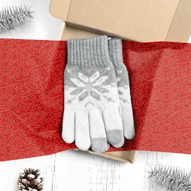 Papel De Seda Navidades del patrón de Swirl Rojo festivo (Subido por el creador)