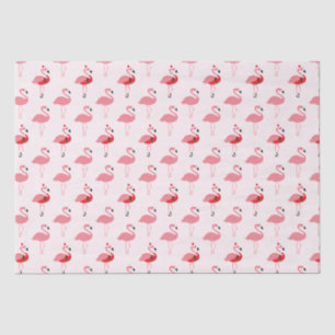 Papel De Seda Navidades del patrón Flamingos Santa Pink Flamingo