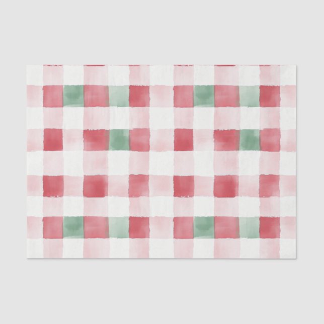 Papel De Seda Navidades del patrón retro verde rosa (Anverso)
