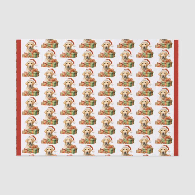 Papel De Seda Navidades del patrón Santa Recuperador de Labrador (Anverso)