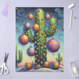 Papel De Seda Navidades del sudoeste de Saguaro Cactus Decoupage