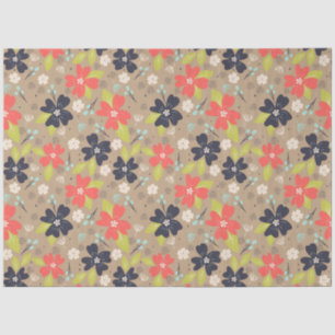 Papel De Seda Navidades dibujados a mano Poinsettia Marina Blanc