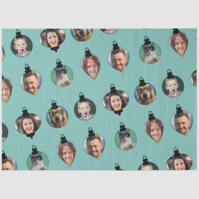 Papel De Seda Navidades Divertidas fotos familiares enfrentan or (Anverso)