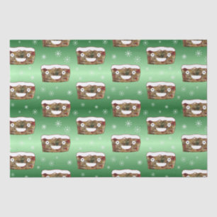 Papel De Seda Navidades divertidos Fruitakes Pattern Green