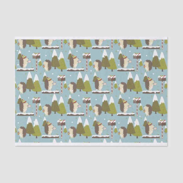 Papel De Seda Navidades divertidos Hedgehogs Kids (Anverso)