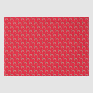 Papel De Seda Navidades Doberman Pinscher Dog Silhouette Red
