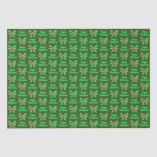 Papel De Seda Navidades Doberman Silhouette Dog & Green Bow Gre