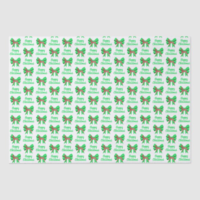 Papel De Seda Navidades Doberman Silhouette Perro y Bow Verde Bl (Anverso)