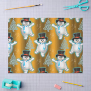 Papel De Seda Navidades dorados de bailarines felices