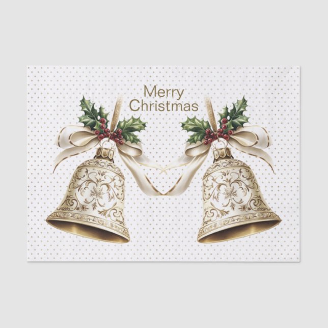 Papel De Seda Navidades dorados doblan brillantes estrellas verd (Anverso)