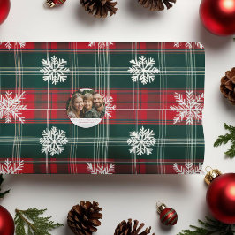 Papel De Seda Navidades elegantes copos de nieve rojos y verdes