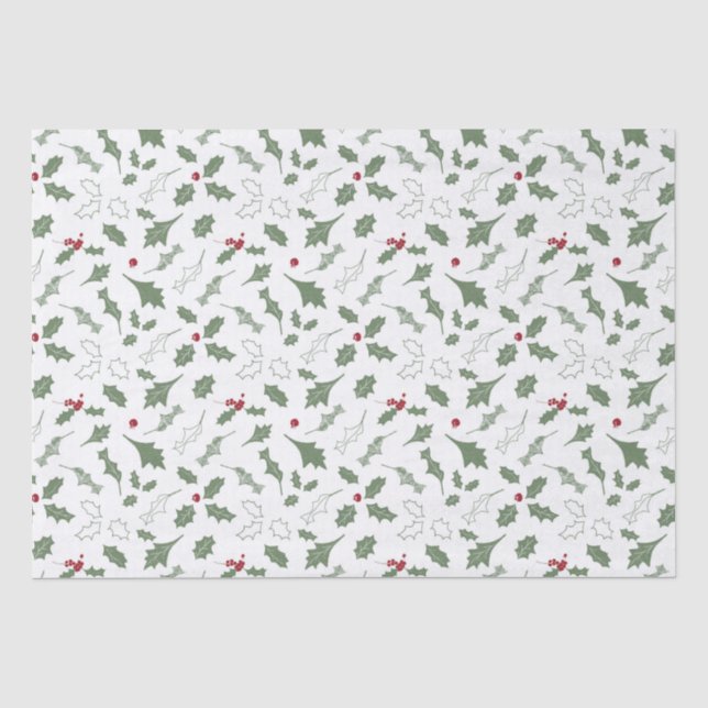 Papel De Seda Navidades ELEGANTES HOLLY (Anverso)