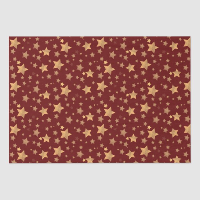 Papel De Seda Navidades elegantes retro del Patrón Estrella Roja (Anverso)