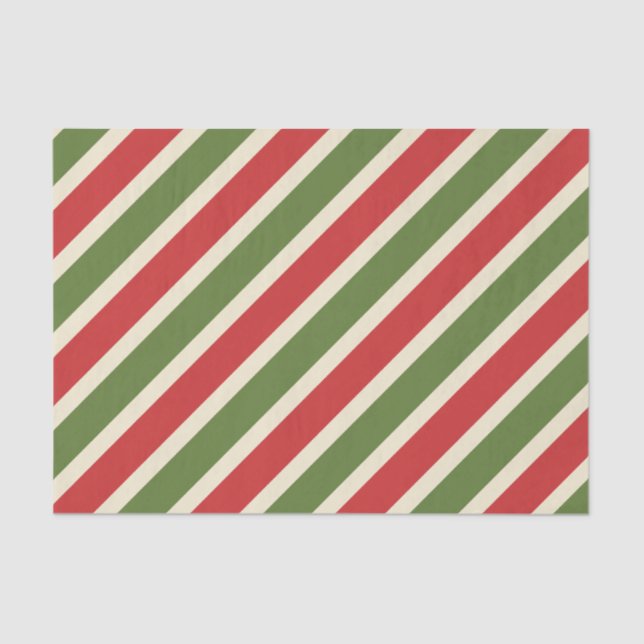 Papel De Seda Navidades elegantes y audaces Candy Cane (Anverso)
