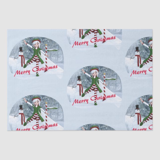 Papel De Seda Navidades en un bosque de invierno (Anverso)