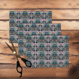 Papel De Seda Navidades en un pueblo de montaña, luces polares