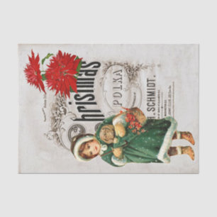 Papel De Seda Navidades Ephemera Ad Cute chica Decoupage
