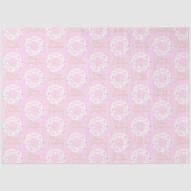 Papel De Seda Navidades escribieron a Navidades rosados navideño (Anverso)