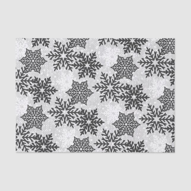 Papel De Seda navidades ⭐ esparcen ❄ blanco y negro (Anverso)