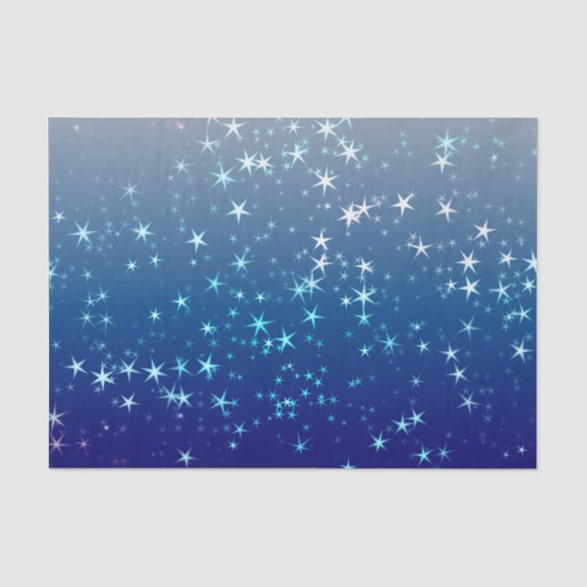 Papel De Seda Navidades Esparkles Stars Blue Sky (Anverso)