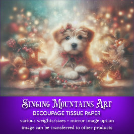 Papel De Seda Navidades festivos bonitos decoro con cachorro