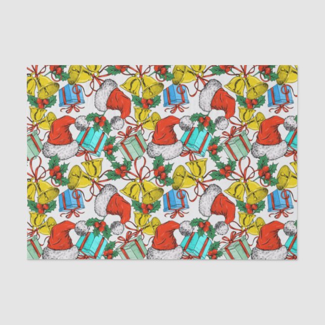 Papel De Seda Navidades festivos campanan Gorras y regalos (Anverso)