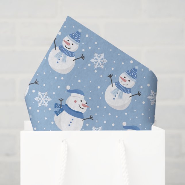 Papel De Seda Navidades festivos con baldosas de nieve (Bolsa de regalo)