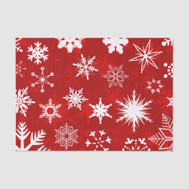 Papel De Seda Navidades festivos con copos de nieve (Anverso)
