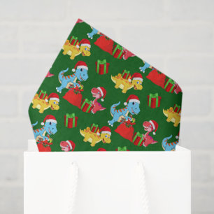 Papel De Seda navidades festivos con un patrón de dinosaurio