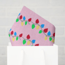 Papel De Seda Navidades festivos iluminan cadenas en rosa