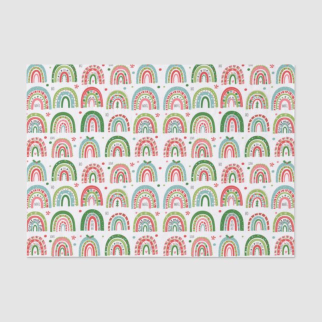 Papel De Seda Navidades festivos Patrón de arco iris moderno (Anverso)