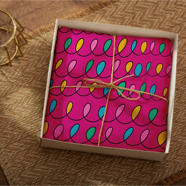 Papel De Seda Navidades festivos Patrón de luces rosadas (Subido por el creador)