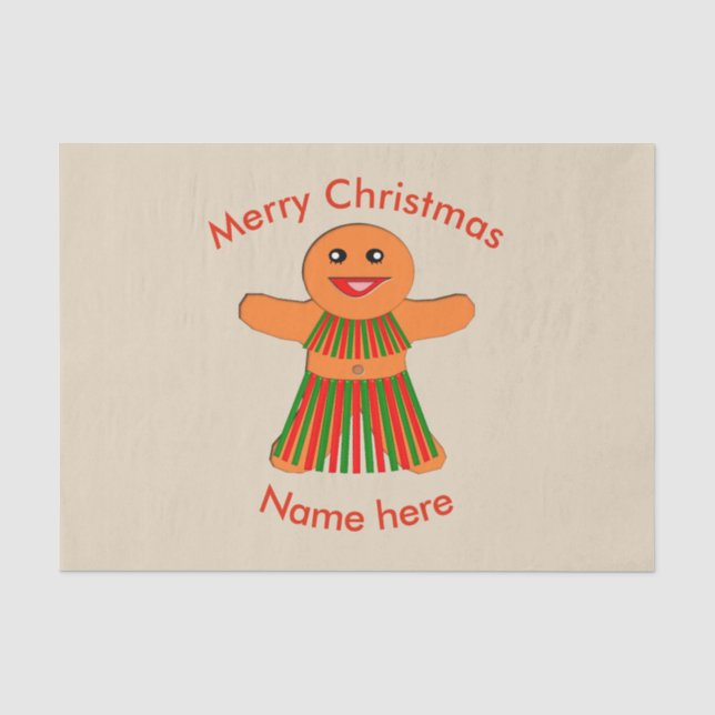 Papel De Seda Navidades Fiesta Gingerbread Mujer (Anverso)