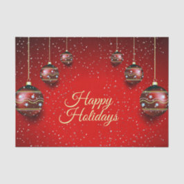 Papel De Seda Navidades Fiesta Golden Red Winter Holidays Elegan