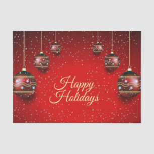 Papel De Seda Navidades Fiesta Golden Red Winter Holidays Elegan