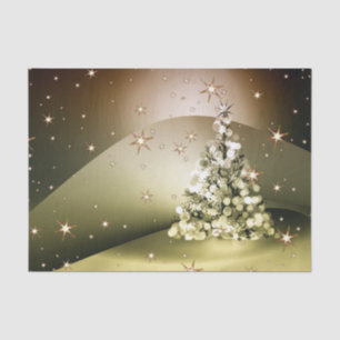 Papel De Seda Navidades Fiesta Golden Tree Shiny Sparkle Stars
