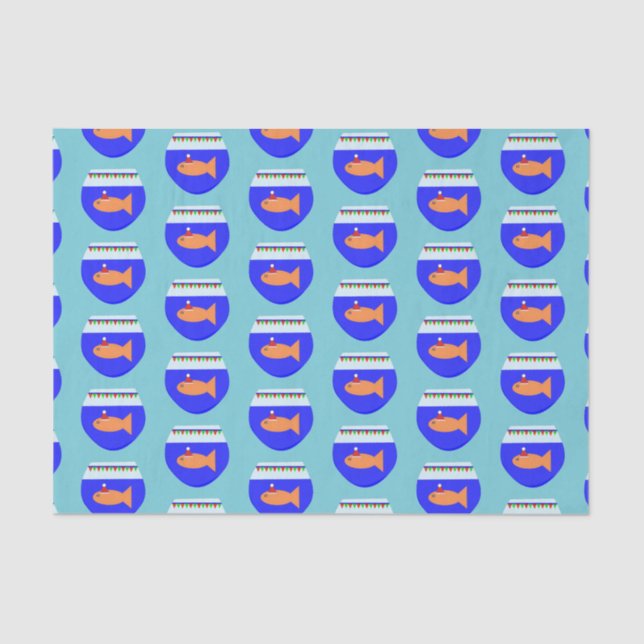 Papel De Seda Navidades Fiesta Goldfish Personalizado Tissue Pap (Anverso)
