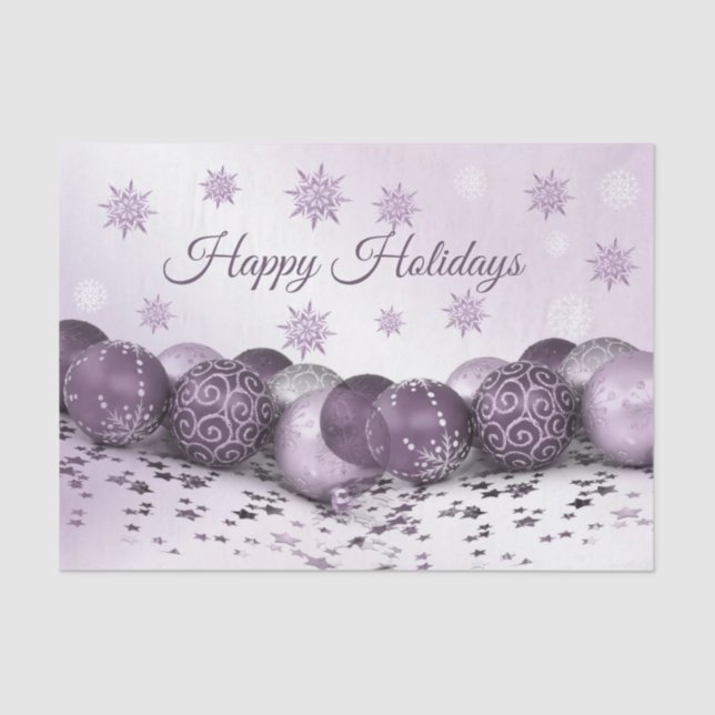 Papel De Seda Navidades Fiesta Pink Purple Ornamakes Snowflakes (Anverso)