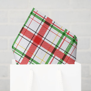 Papel De Seda Navidades Flannel Plaid Tartan Design - Blanco