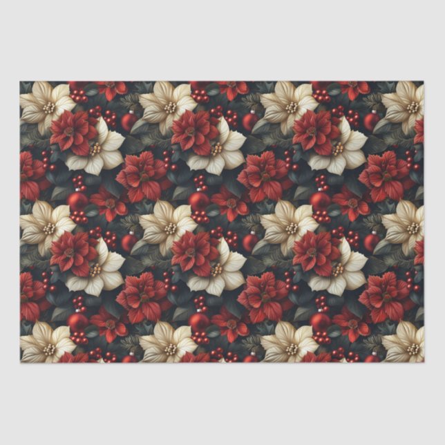 Papel De Seda Navidades florales de época (Anverso)