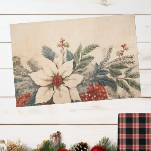 Papel De Seda Navidades florales de época de invierno con proble