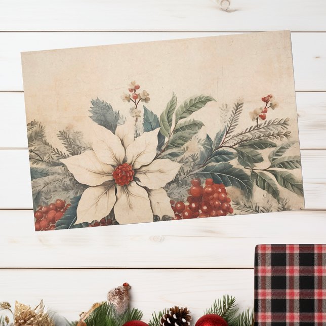 Papel De Seda Navidades florales de época de invierno con proble (Subido por el creador)