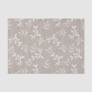 Papel De Seda Navidades florales de Rústico Blanco